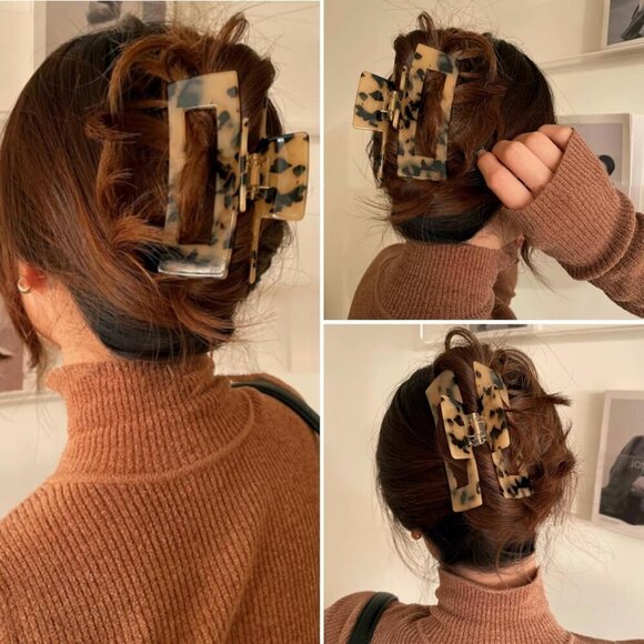 Large Tortoise Shell Hair Claw Clip 4.1 Inch Cellulose Acetate for Thick Hair main image 6